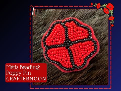 Beaded Poppy Pin - Crafternoon Series